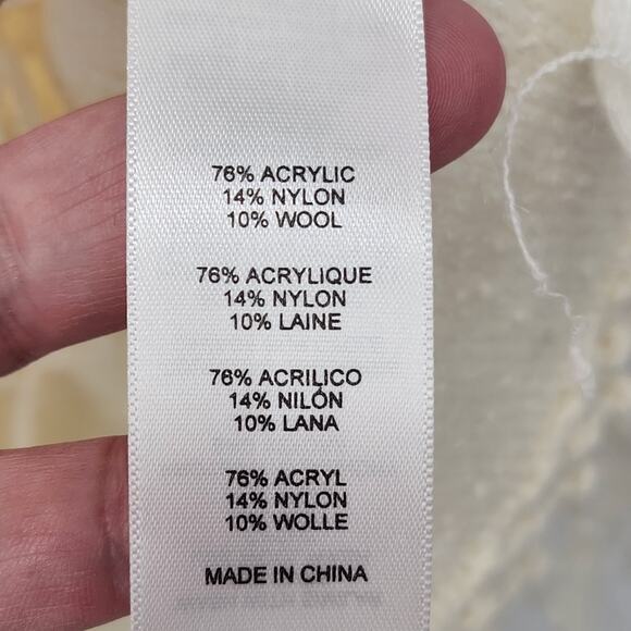 NWT ASOS Cream Wool Blend Nubby Fringe Sweater Knit Mini Boho Dress Women's 0 - Picture 4 of 9